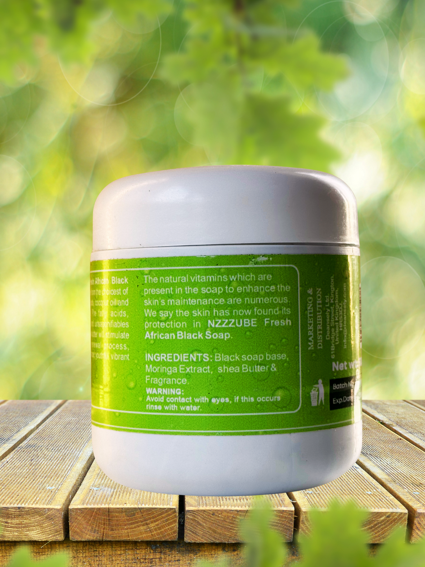Fresh African Black Soap with Moringa - 500g- 100% Natural