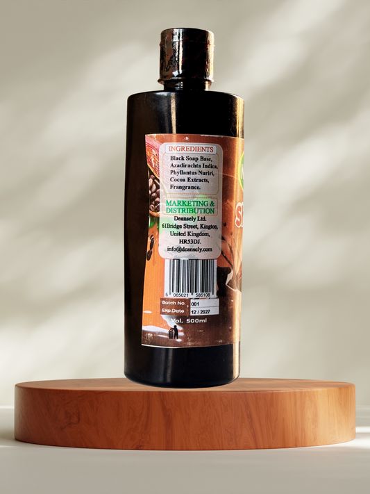 Shower Gel with Cocoa - 100% Natural Black Soap 500ml