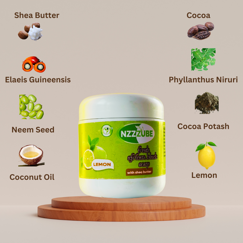 Fresh African Black Soap with Lemon - 500g