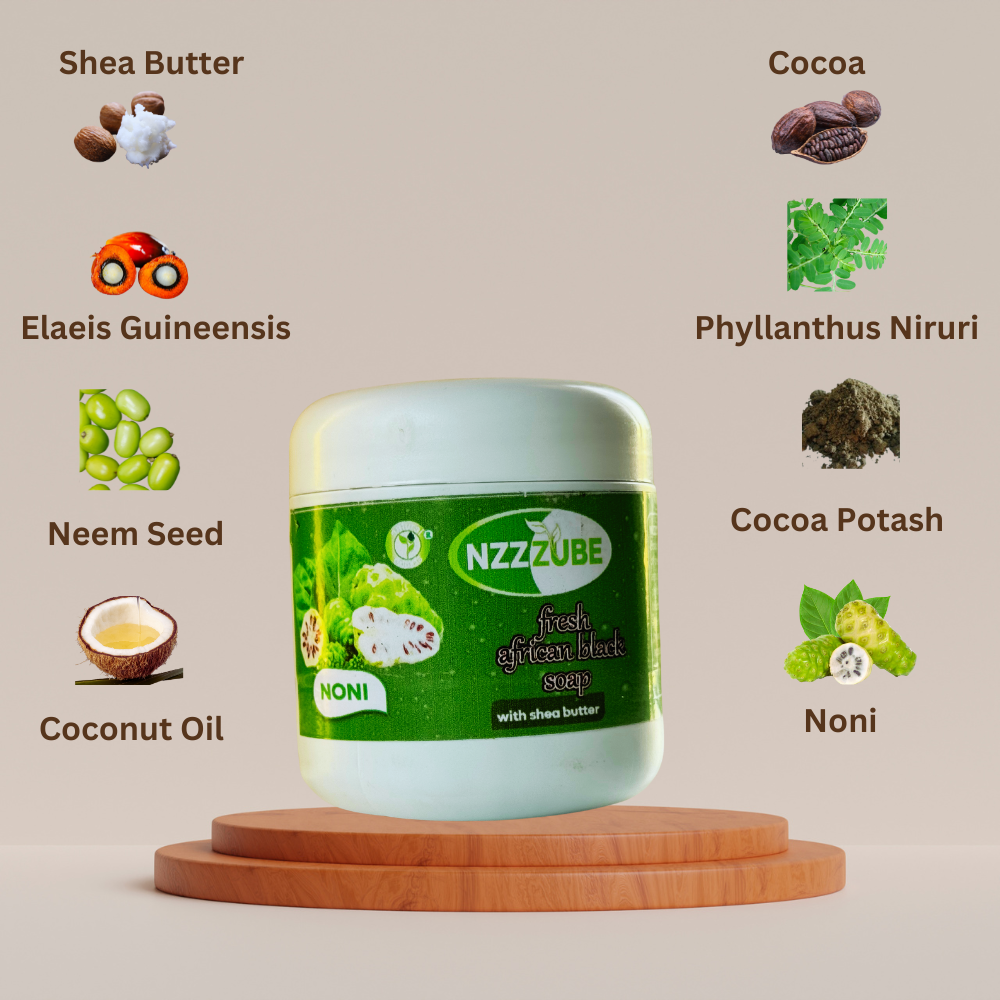 Fresh African Black Soap with Noni- 500g- 100% Natural